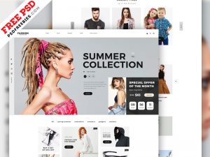 Fashion E-commerce Website Home Page PSD