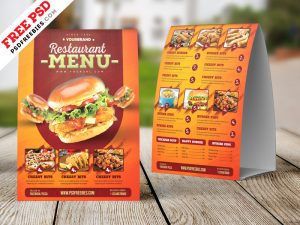 Food Menu Tent Card Design Free PSD