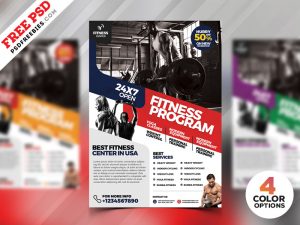 Gym Fitness Flyer Design PSD Bundle