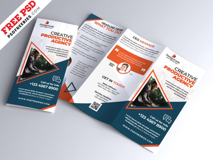 Multipurpose Tri-fold Brochure Design PSD