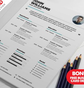 Free Resume and Business Card Design Bundle PSD