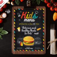 Kids Food Menu Card Template PSD