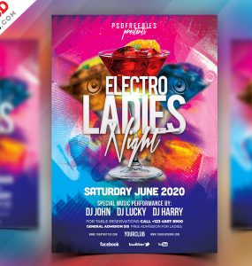 Ladies Night Party Flyer Design PSD