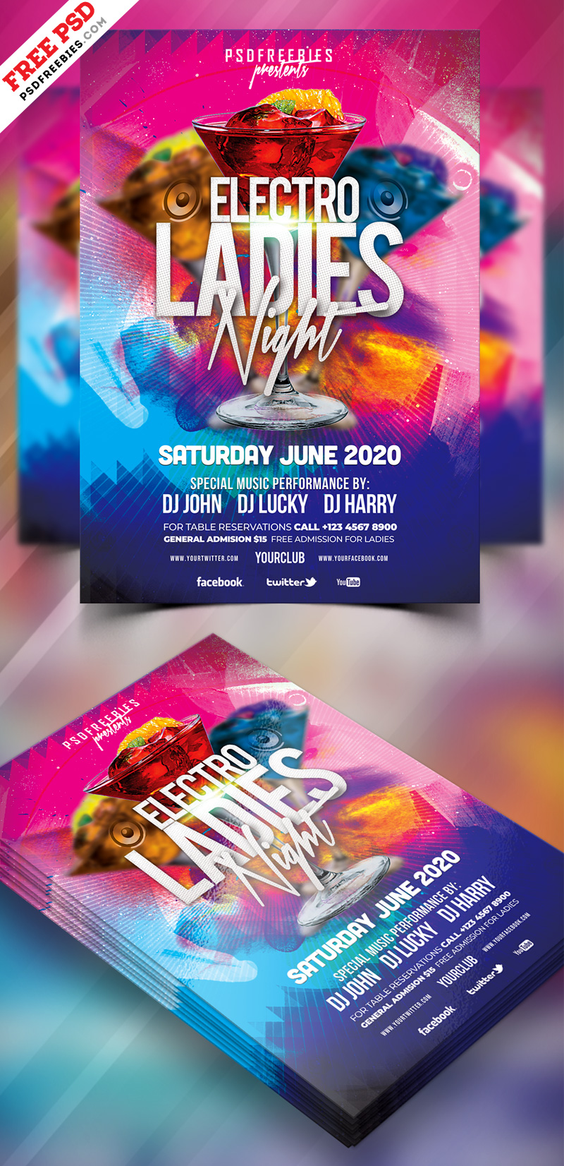 Ladies Night Party Flyer Design PSD