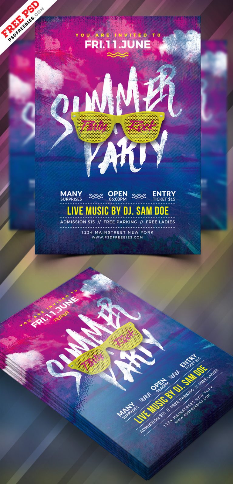 Summer Party Flyer Design Free PSD | PSDFreebies.com