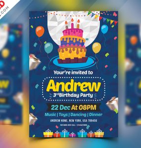Birthday Party Invitation Card PSD