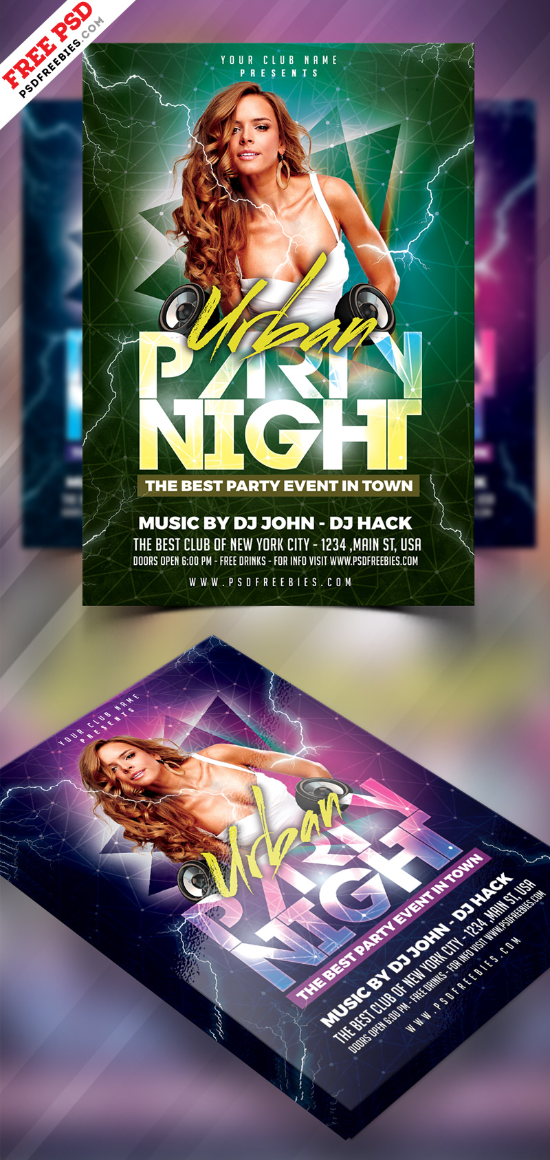 Free Party Flyer Design PSD Template