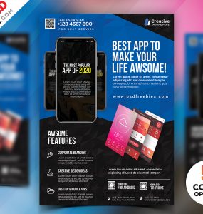 Mobile App Flyer Design PSD Bundle