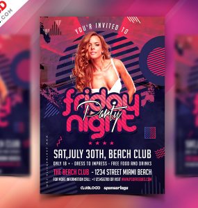 Party Invitation Flyer Template PSD