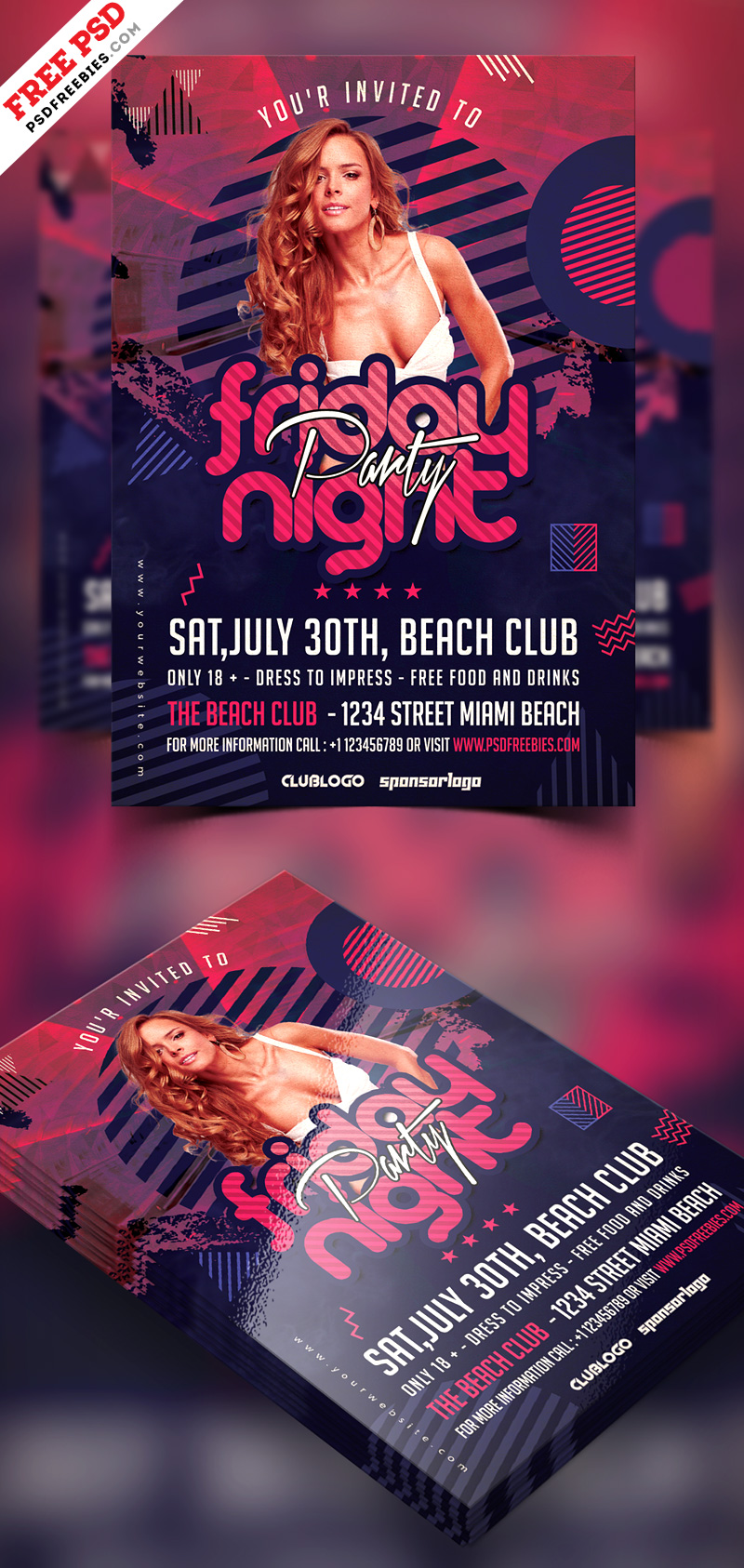 Party Invitation Flyer Template PSD