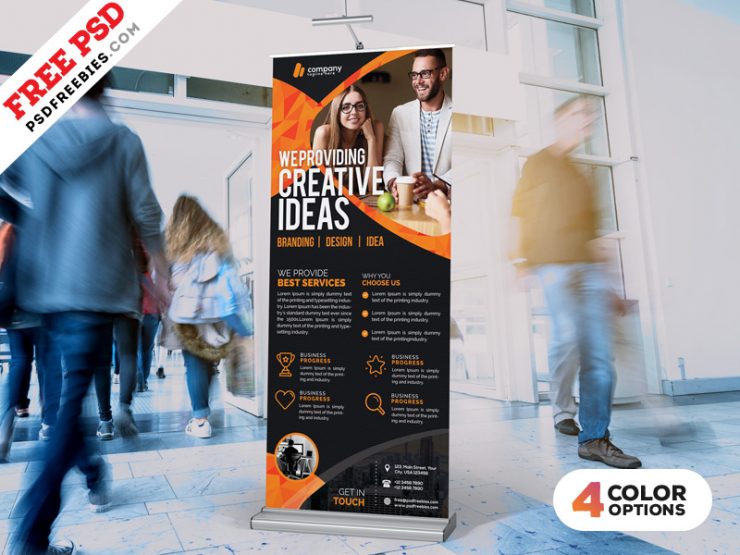 Roll-Up Banner Free PSD Bundle