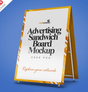 Advertising Sandwich Board Mockup PSD