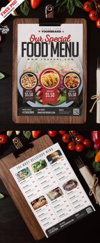 Restaurant Food Menu Card Design PSD | PSDFreebies.com