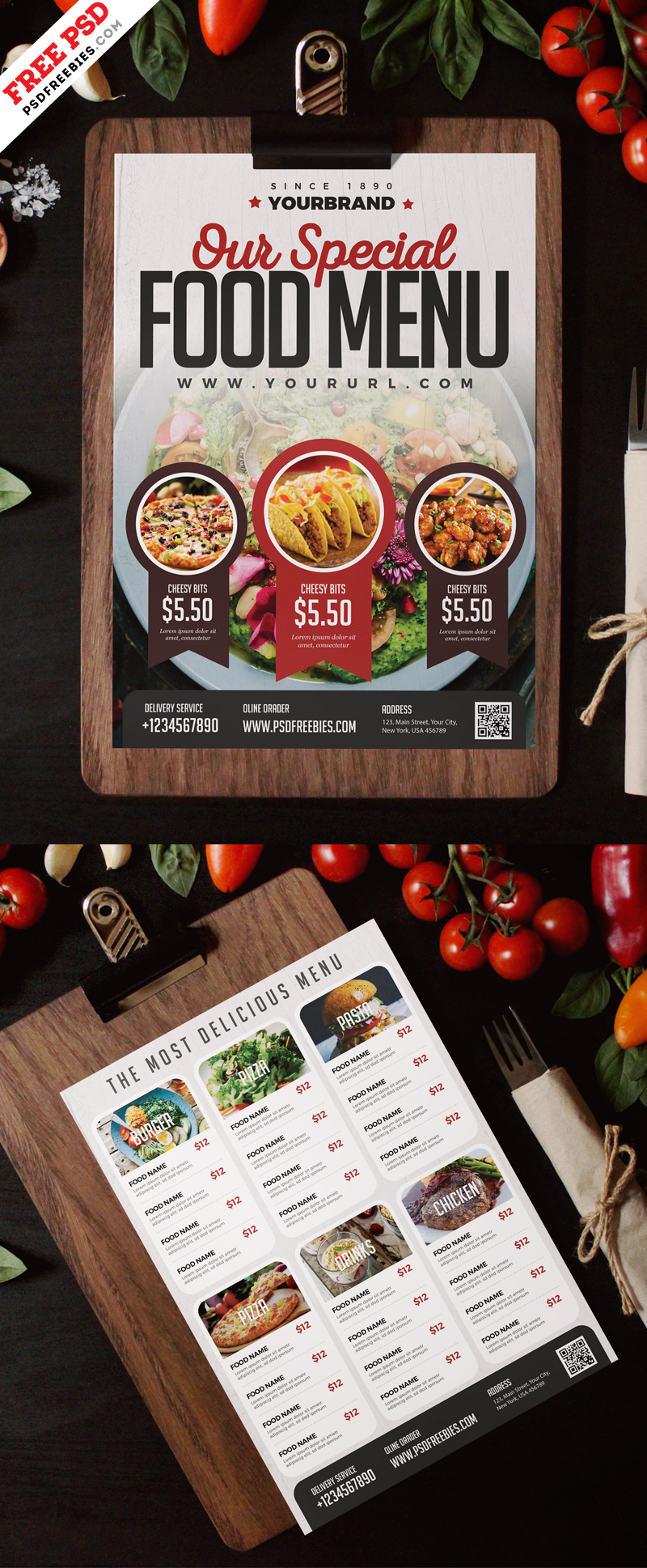 Restaurant Food Menu Card Design PSD PSDFreebies