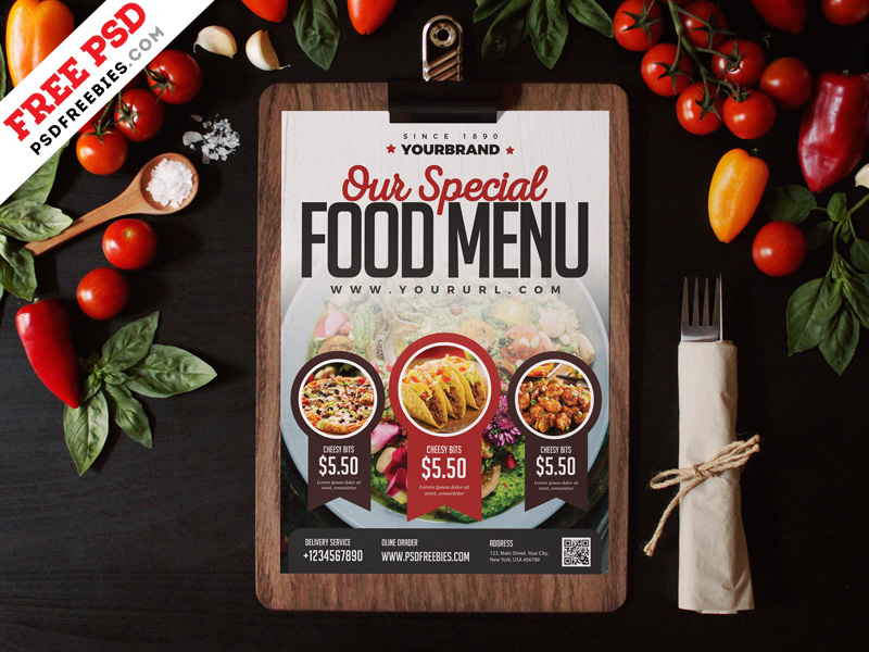 Download Restaurant Food Menu Card Design PSD | PSDFreebies.com