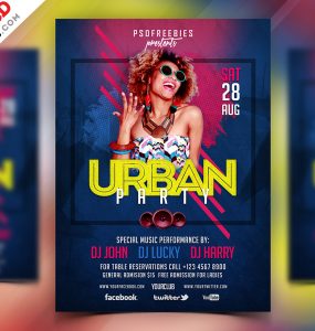 Urban Party Flyer Design PSD