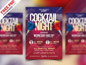 Cocktail Party Flyer PSD Template
