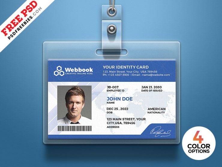 Free ID Card Template PSD Set