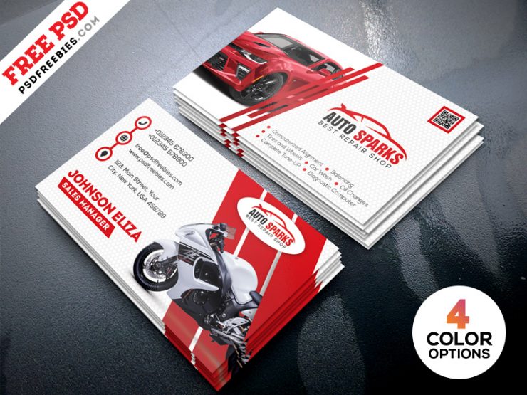 Auto Repair Business Card Template PSD | PSDFreebies.com