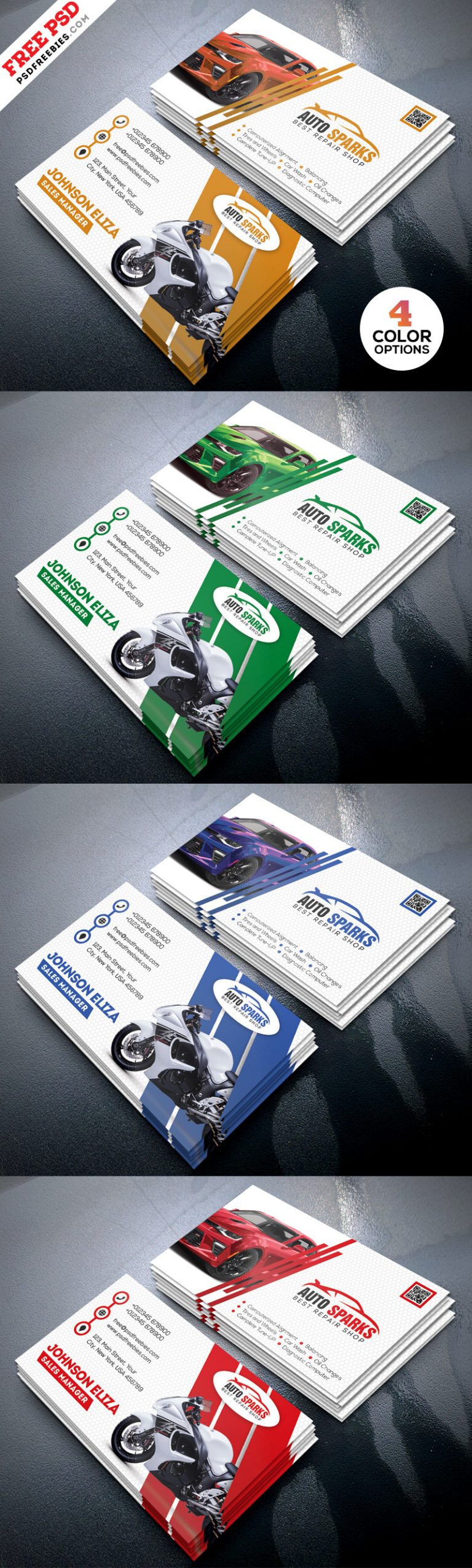 Auto Repair Business Card Template PSD