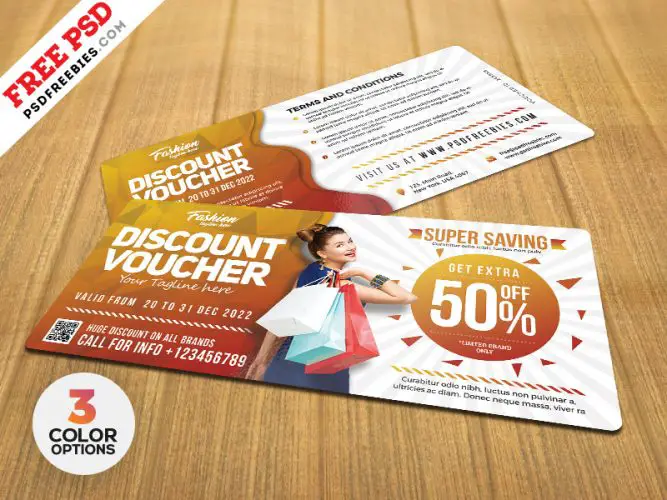 Free Discount Voucher Templates PSD