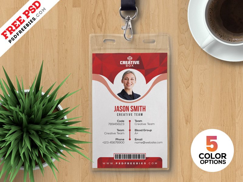 id card psd template free download