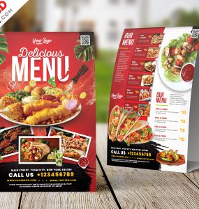 Restaurant Food Menu Table Tent PSD