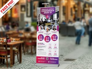 Business Conference Roll-up Banner PSD