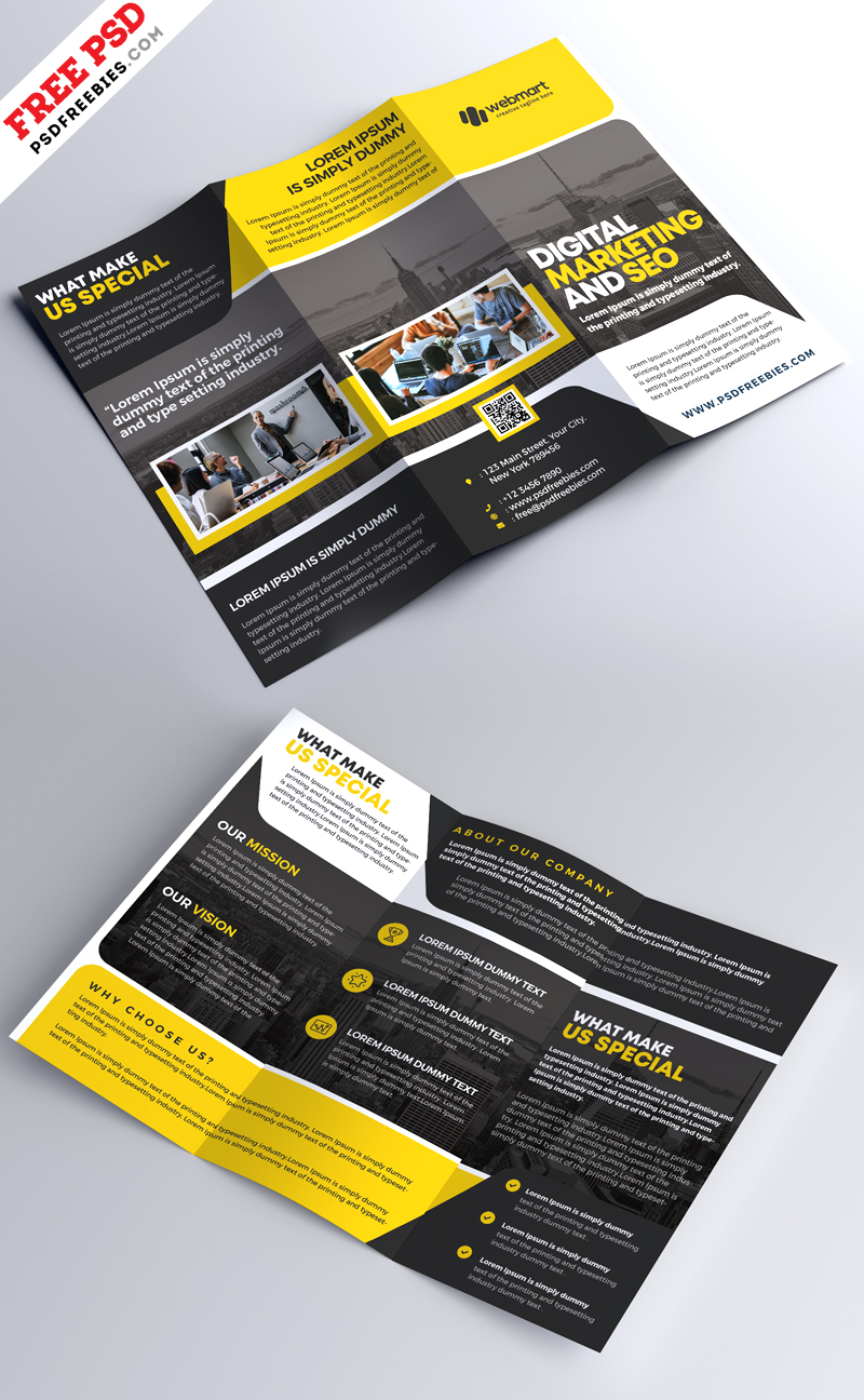 Corporate Tri-fold Brochure Design PSD