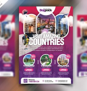 Holiday Travel Packages Flyer Template PSD