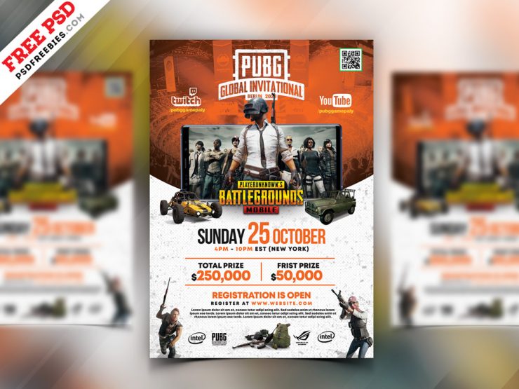 PUBG Gaming Event Flyer PSD
