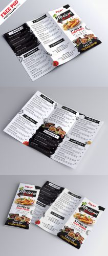 Restaurant Cafe Menu Tri Fold Brochure PSD | PSDFreebies.com