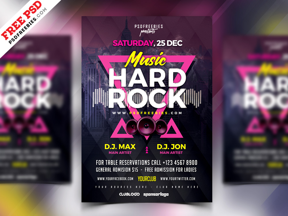 Rock Music Concert Flyer Template PSD PSDFreebies