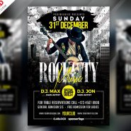 Rock Music Party Flyer PSD