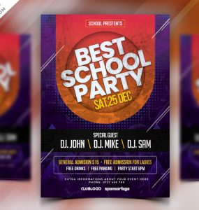 School Party Flyer Template PSD