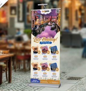 Travel Tourism Roll-up Banner PSD