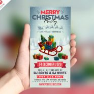 Christmas Party DL Flyer Design PSD