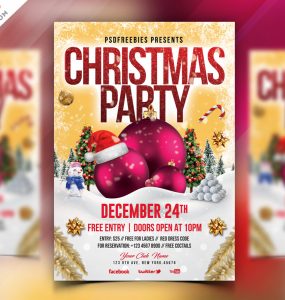 Christmas Party Flyer Design PSD