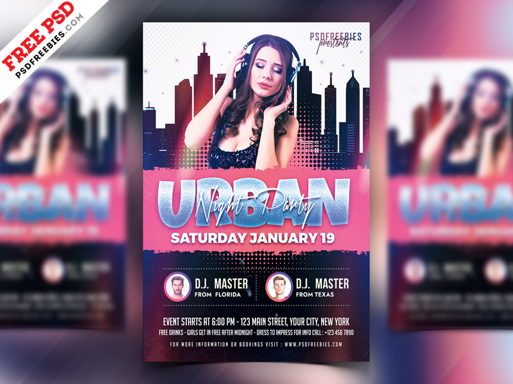 Urban Night Party Flyer Psd Psdfreebies Com