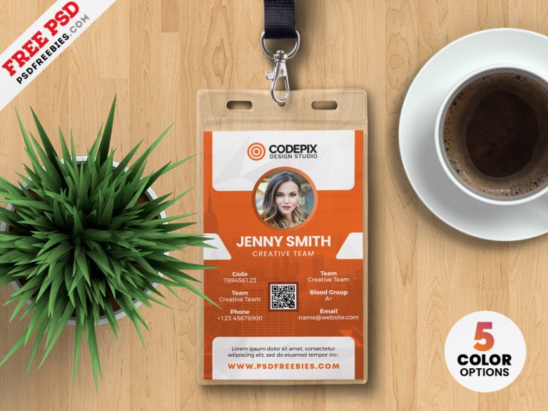 Vertical Office Identity Card Design Psd Psdfreebies Com