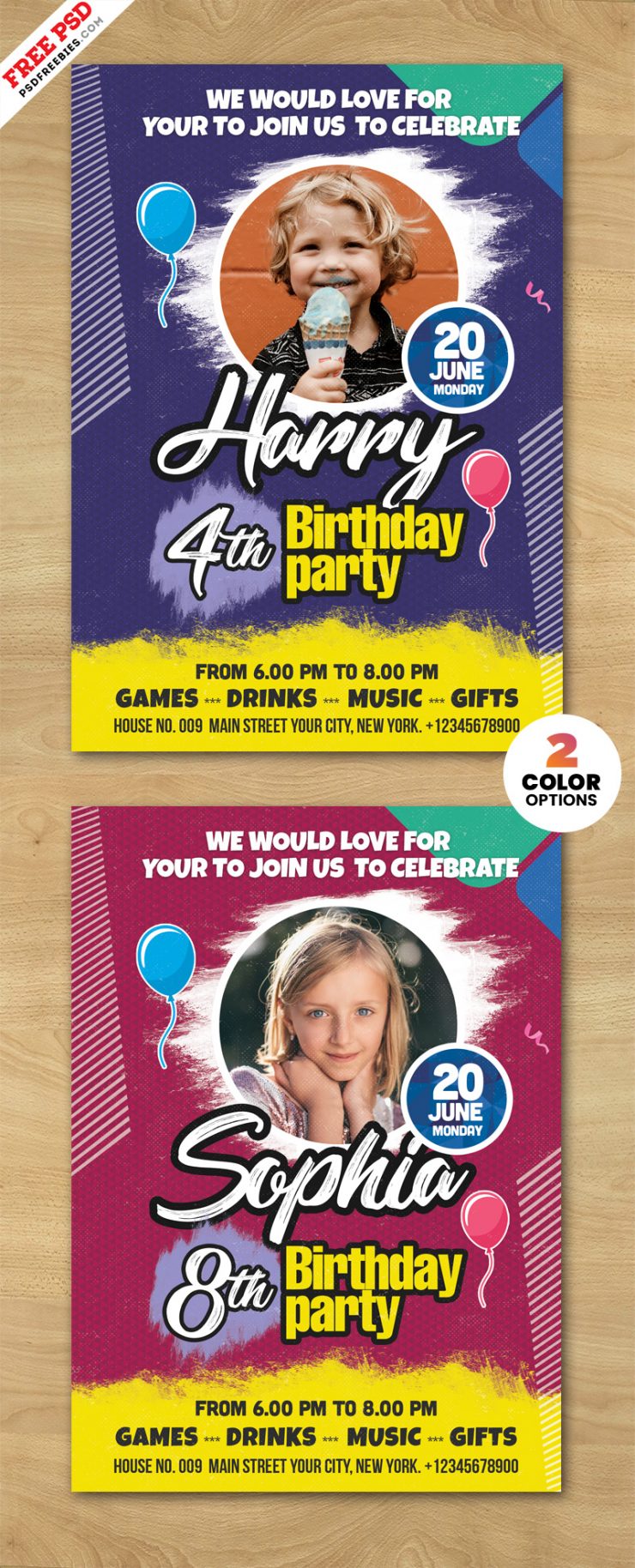 Creative Birthday Party Invitation Card PSD | PSDFreebies.com