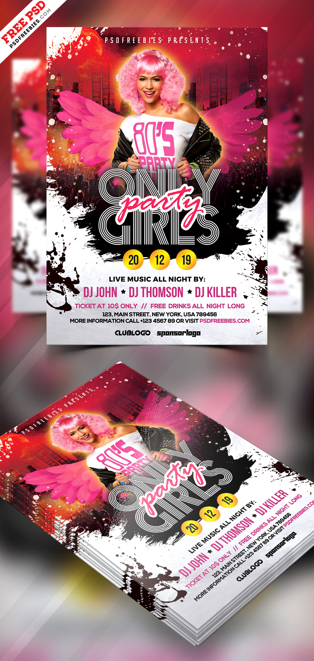 Girls Party Flyer Design PSD Template