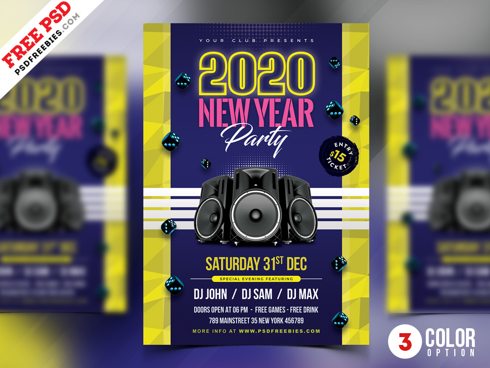 New Year Celebration Party Flyer Design Psd Psdfreebies Com