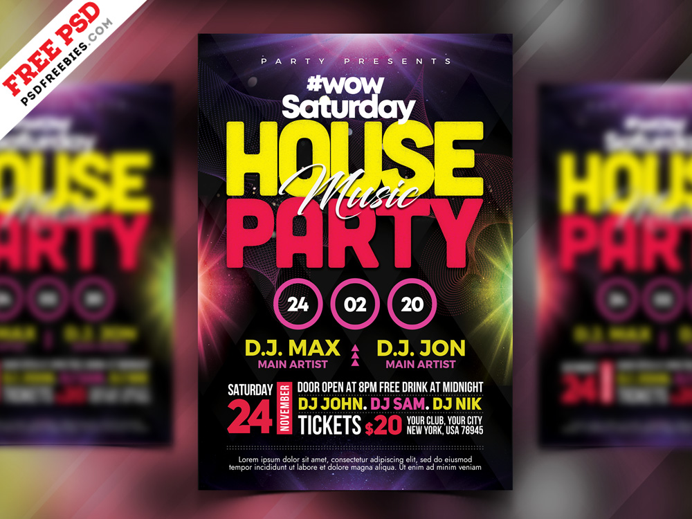 House Party Flyer Design Free Psd Psdfreebies Com