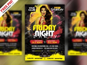 PSD Friday Night Party Flyer Design