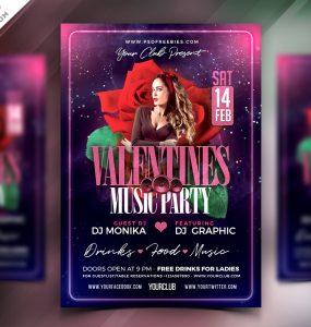 PSD Valentine Day Music Party Flyer