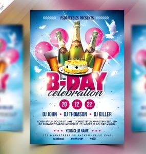 Birthday Party Celebration Flyer Design PSD