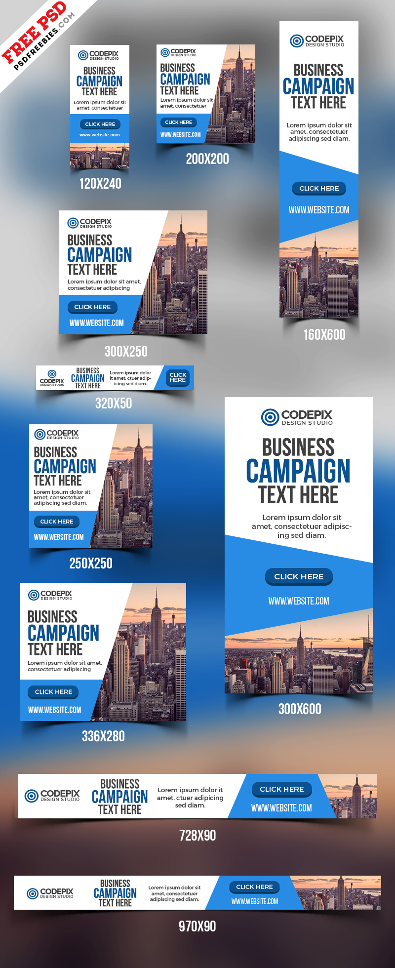 Multipurpose Business Web Banner Ads PSD