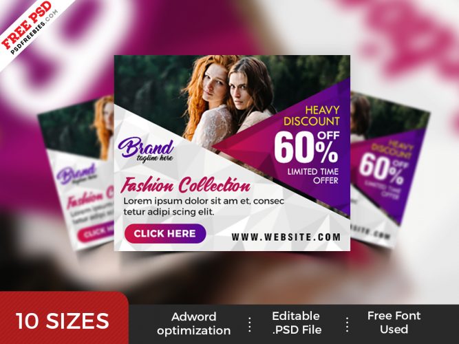Fashion Store Ad Banners Set PSD
