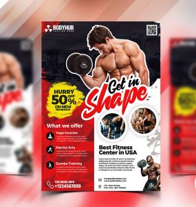Gym and Fitness Studio Flyer PSD